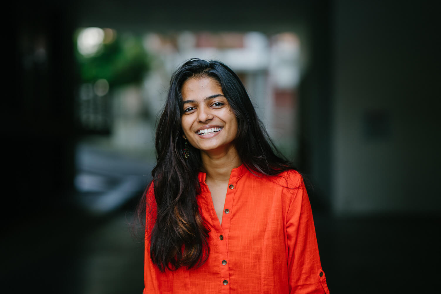 Woman smiling