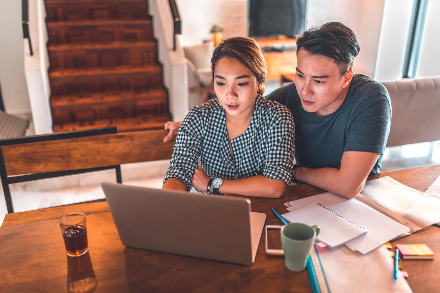 Couple making purchases online