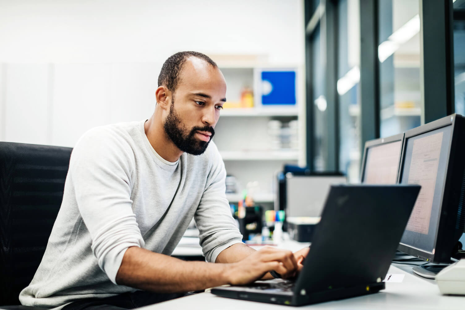 Person looking at computer