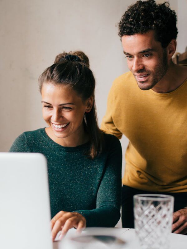 Young couple verifying their identity online